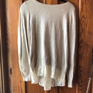 Sweater with Lace and Button Back